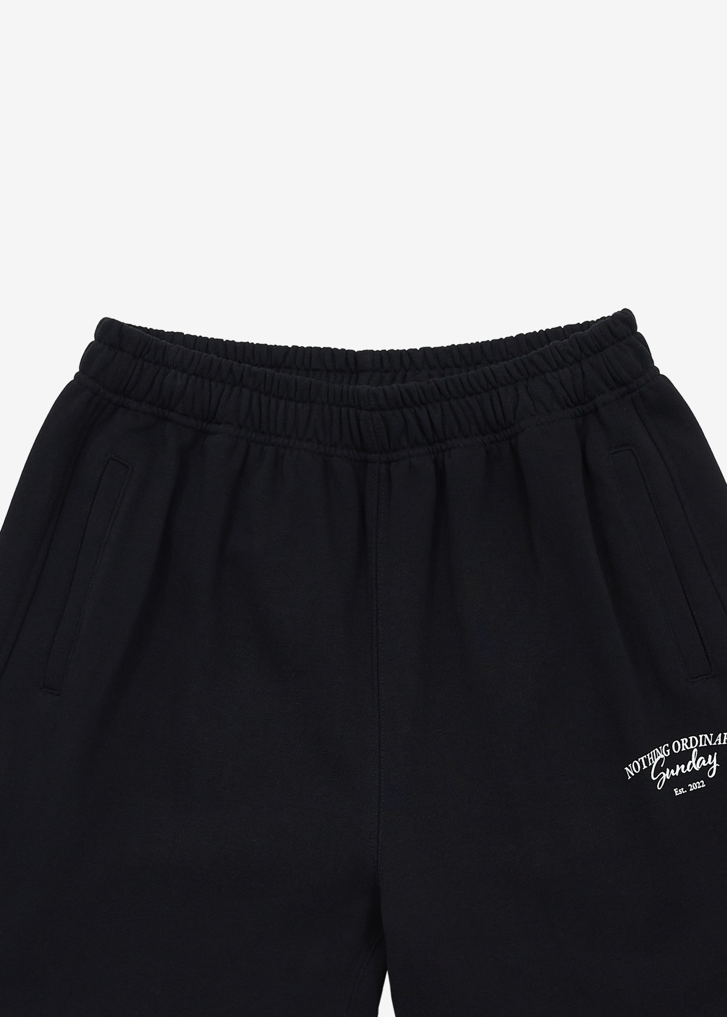 Sunday cursive graphic Short sweatpants - Black