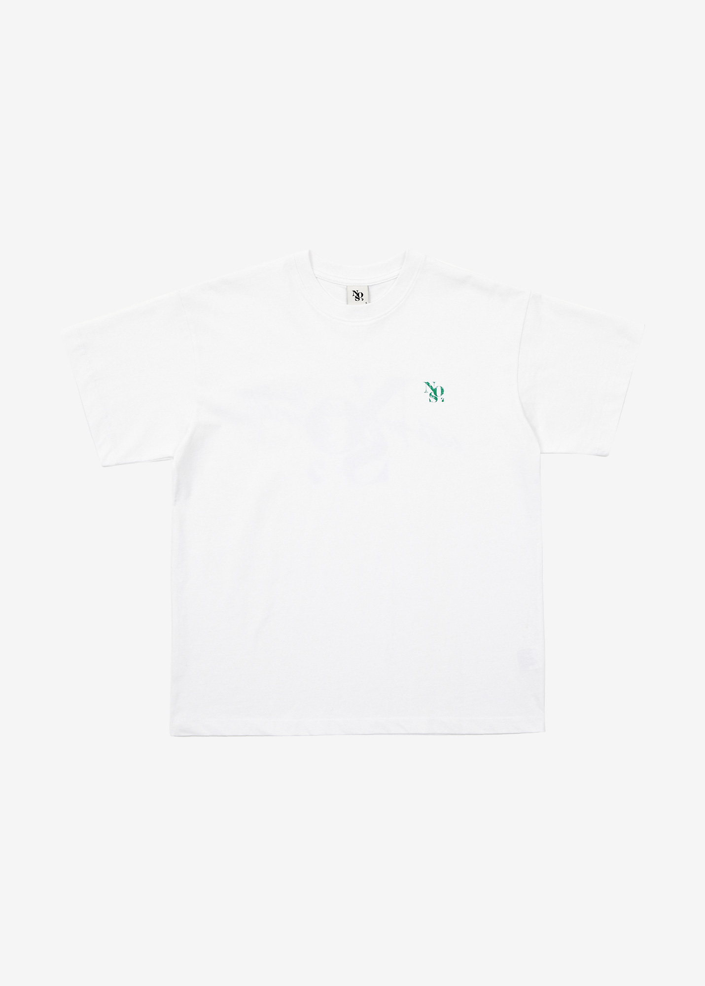 NOS7 스크레치 로고 티셔츠 - 화이트